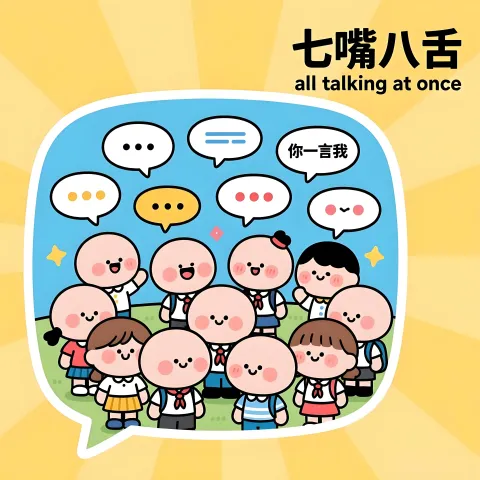 七嘴八舌 qizuibashe