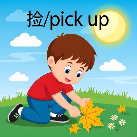 捡 jian